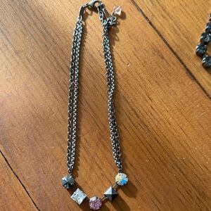 Sabika Silver and Multicolor Necklace